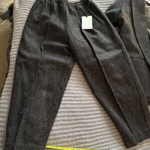 Modern Weaving Wool Melton Trousers in Chocolate Sz L